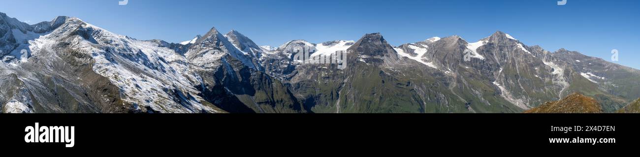 Mountain panorama of the High Tauern mountain range (Austria) Stock Photo