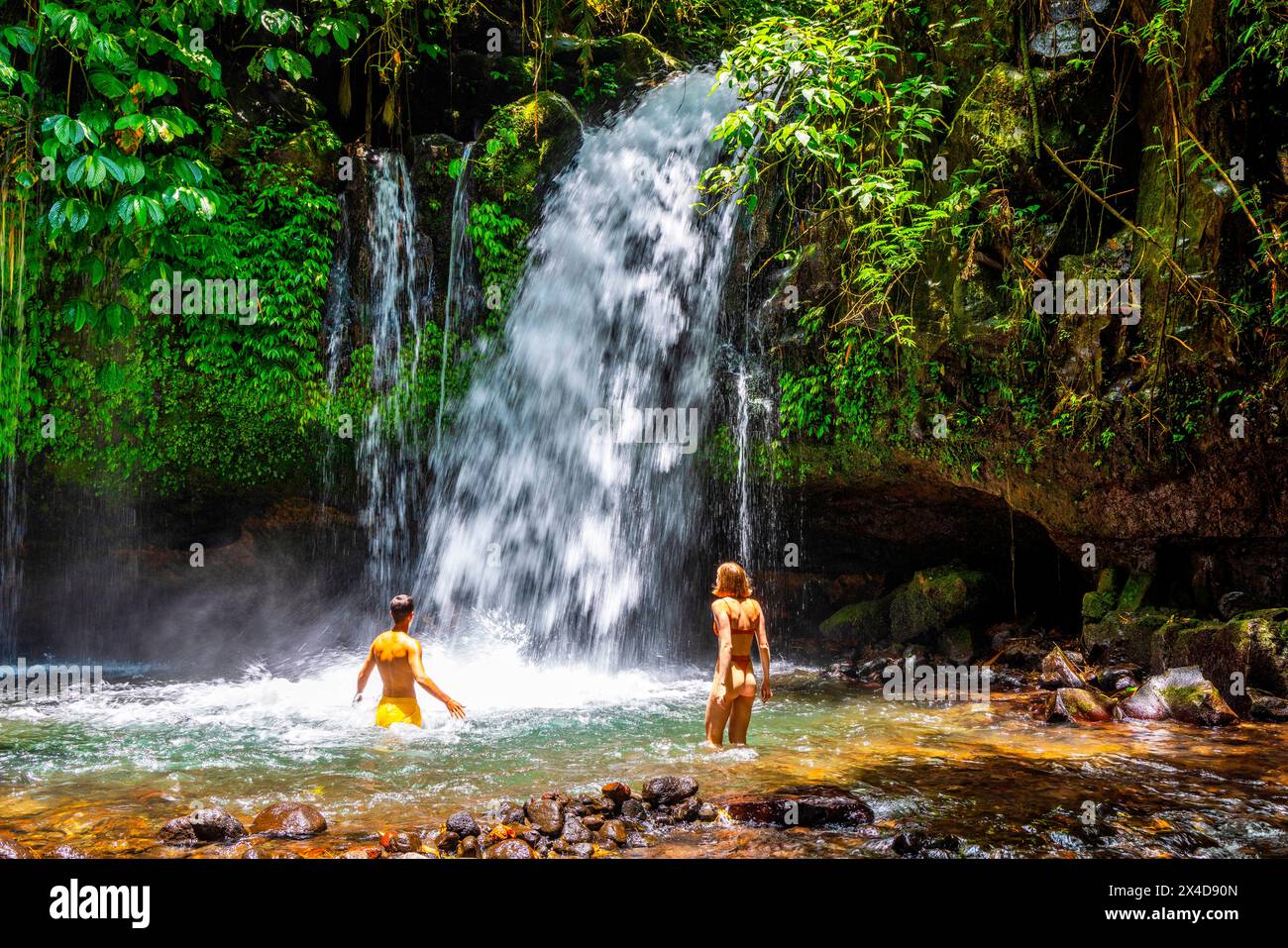 Yeh Hoo Waterfall, Ubud, Bali, Indonesia. (Editorial Use Only) Stock Photo