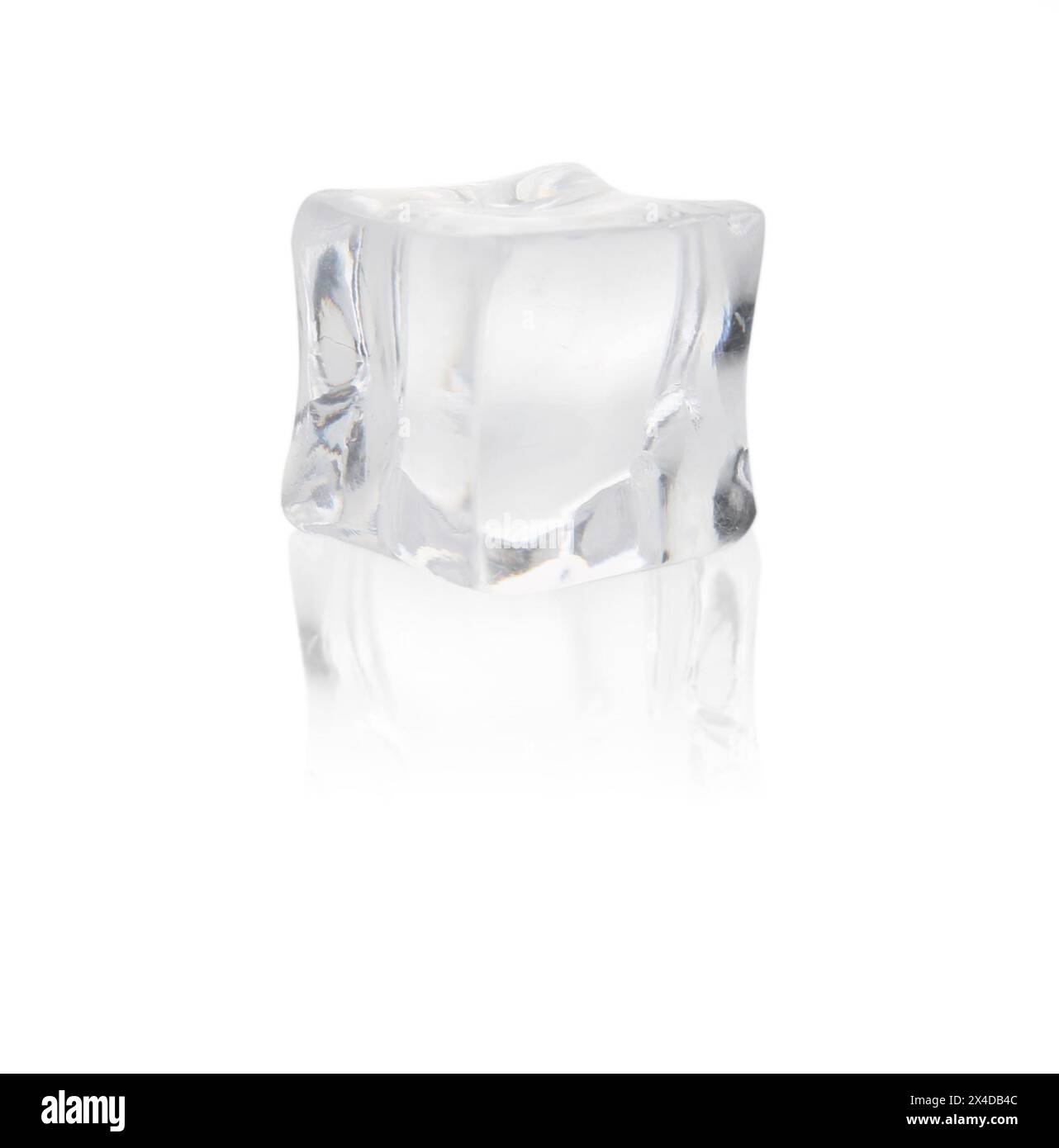 One crystal clear ice cube isolated on white Stock Photo - Alamy
