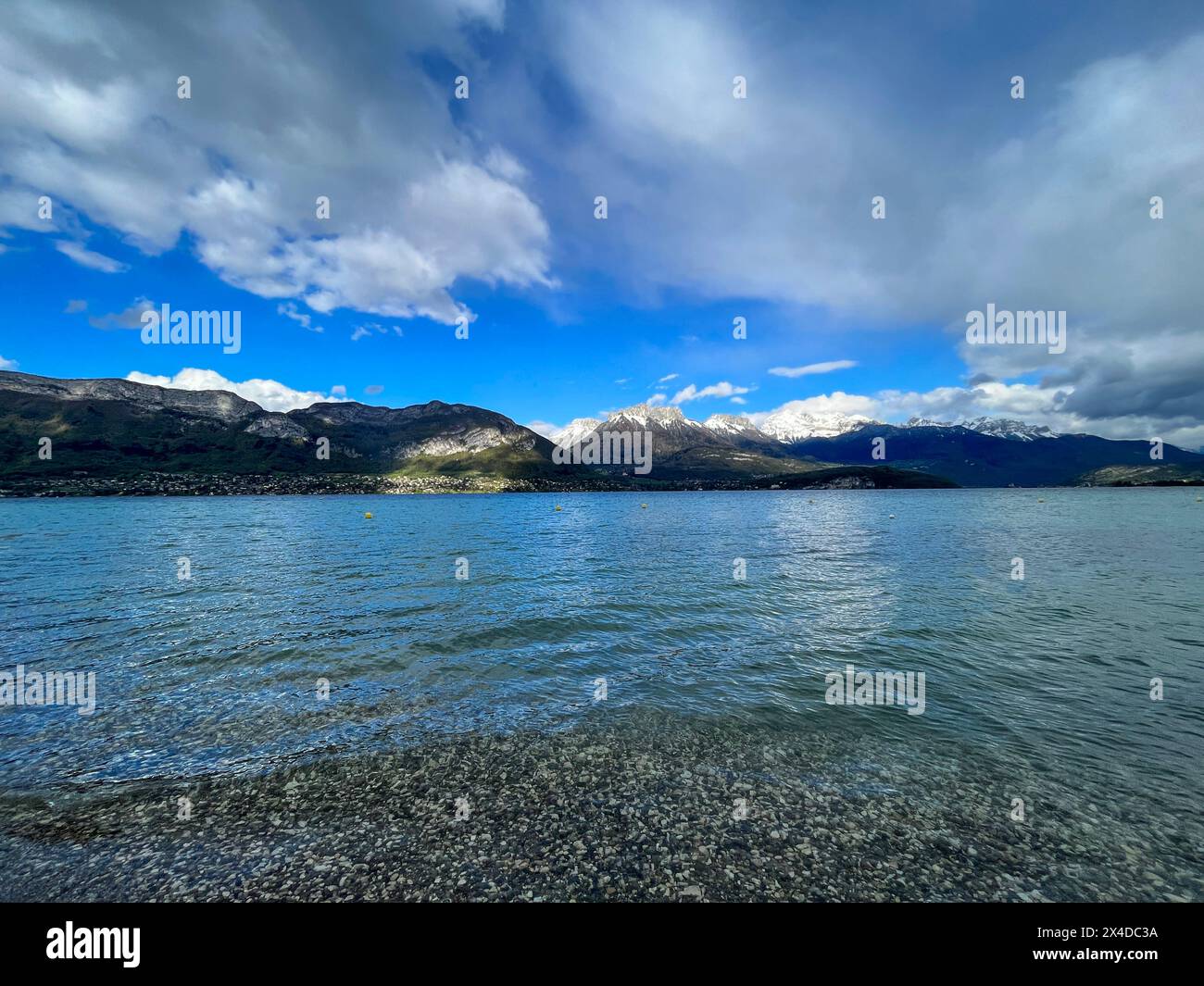Haute-Savoie, France: Annecy lake, the second largest in France, the cleanest in Europe due to strict environmental regulations in place since 1960s Stock Photo