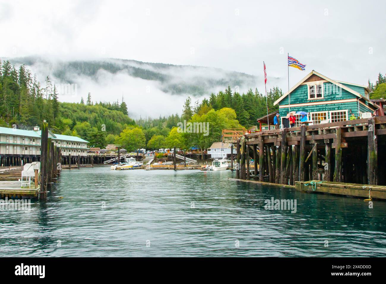 Canada, British Columbia, Inside Passage. Telegraph Cove harbor. Stock Photo