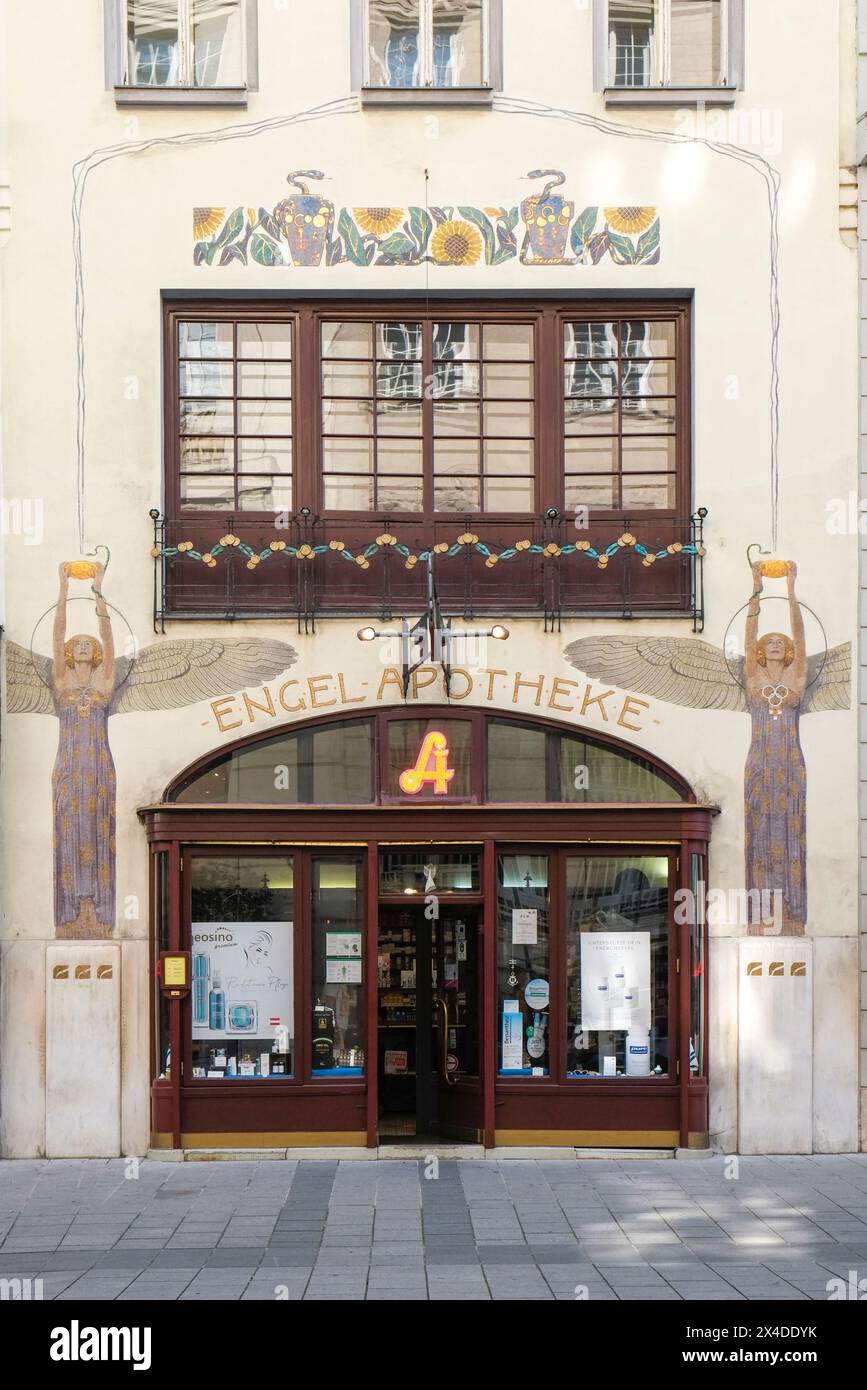 Vienna, Austria. Art Nouveau design on old apothecary. (Editorial Use Only) Stock Photo