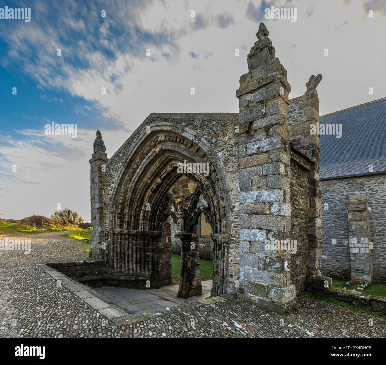 France, Brittany, Plougonvelin. Ruins of the Abbey of Saint Mathieu ...