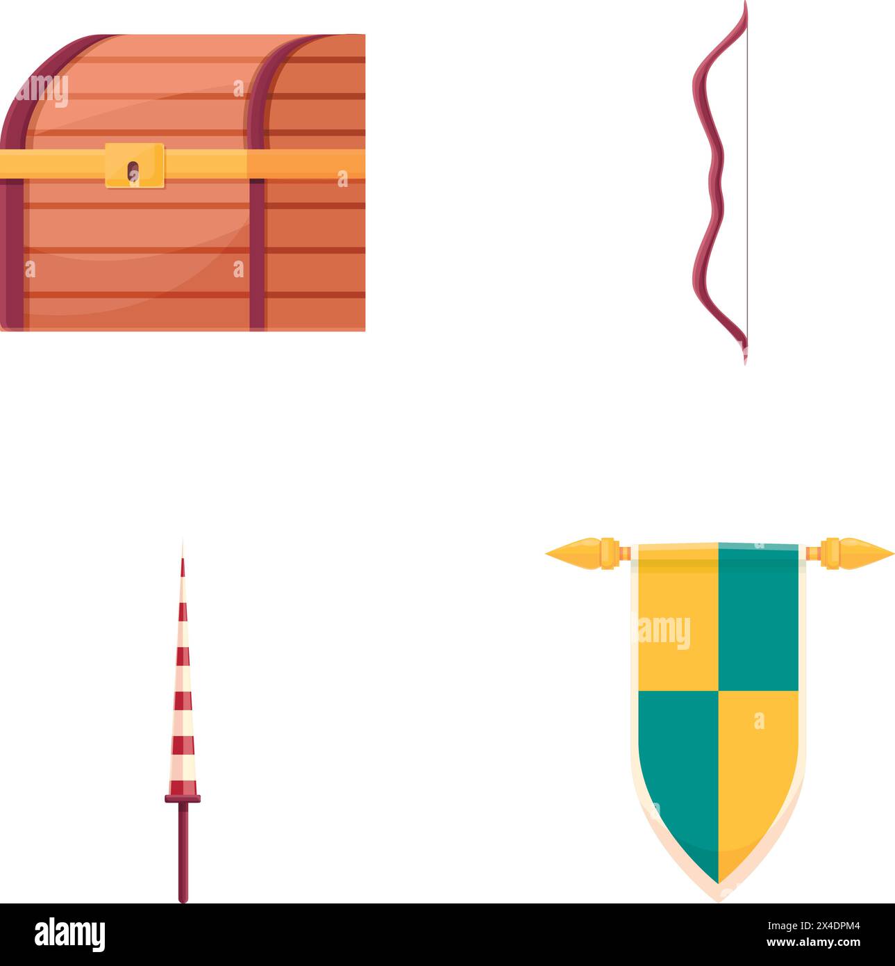 Medieval icons set cartoon vector. Middle ages attribute. Historical concept Stock Vector