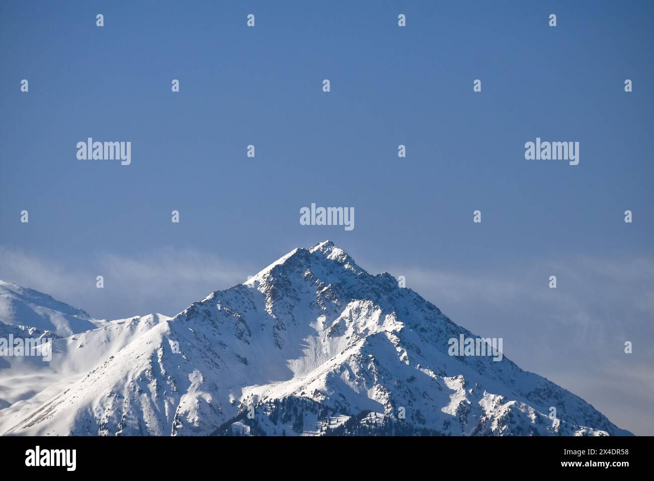 Snow covered mountains, Tian Shan, large system of mountain ranges in ...