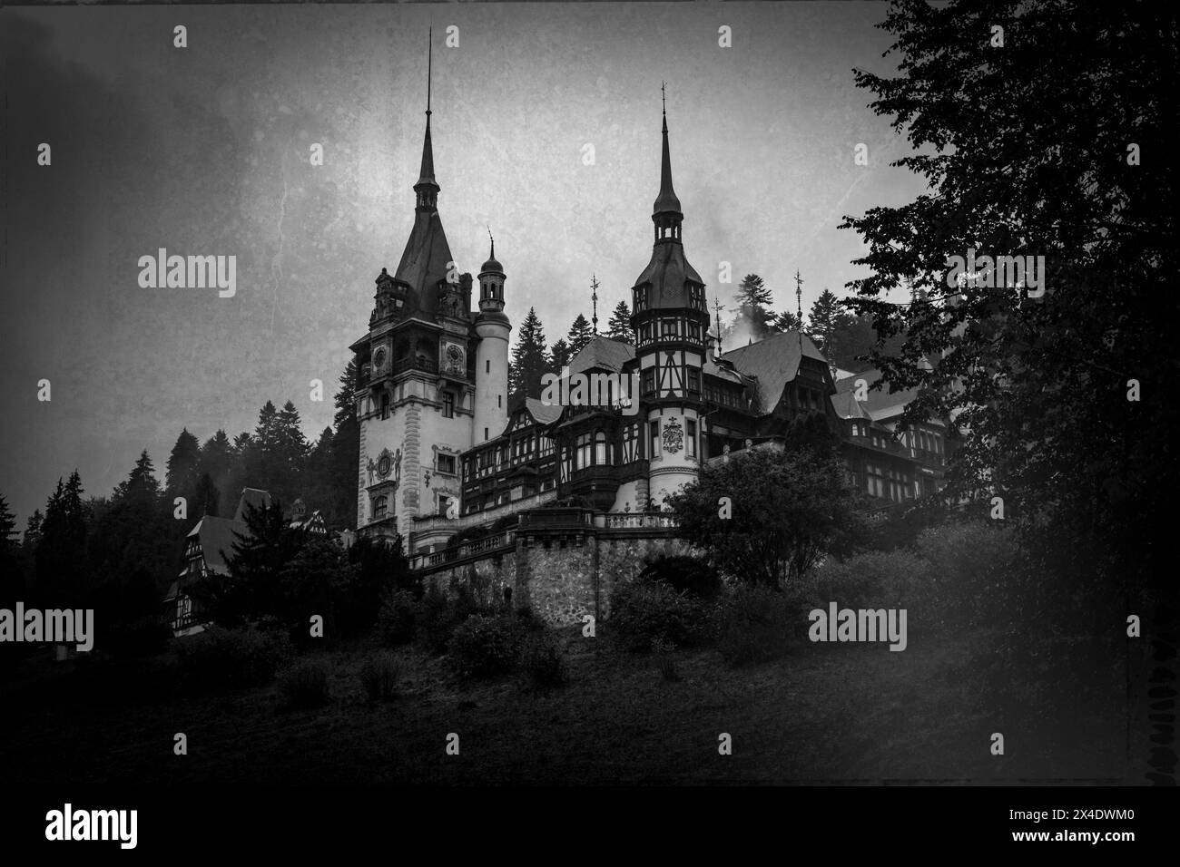 Romania, Carpathian Mountains, Prahova County, Sinaia. Peles Castle ...