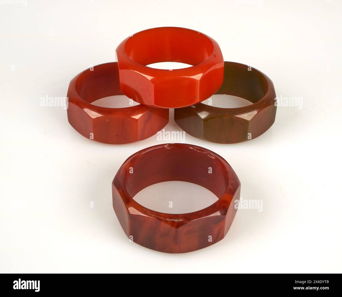 Set of Four Bakelite Napkin Rings 1920s/30s Stock Photo Alamy