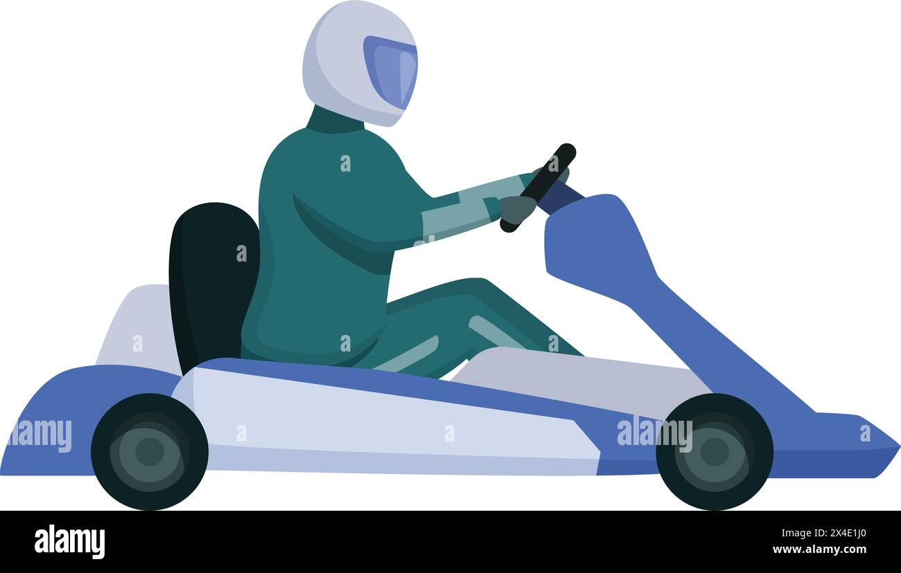 Carting young racer icon cartoon vector. Winner competition. Automobile ...