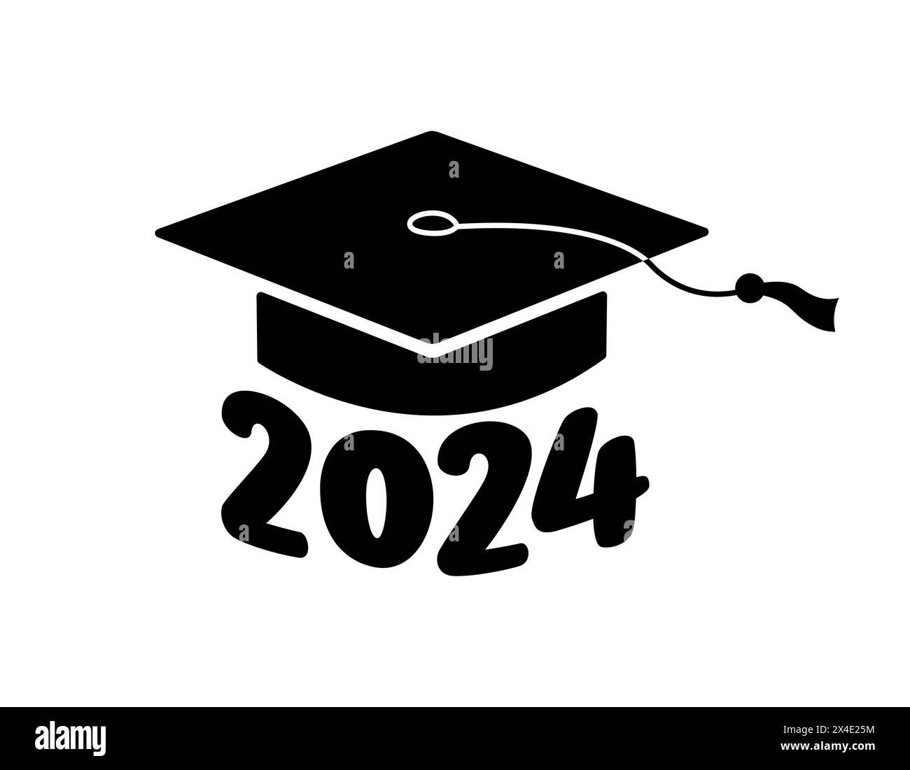 Graduation 2024 flat vector illustration. Greeting card, poster