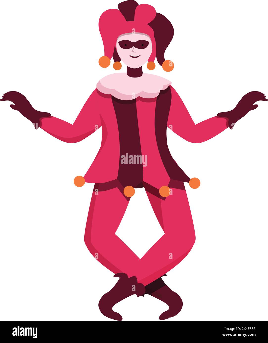 Joker with crossed legs icon cartoon vector. Human costume. Party success Stock Vector