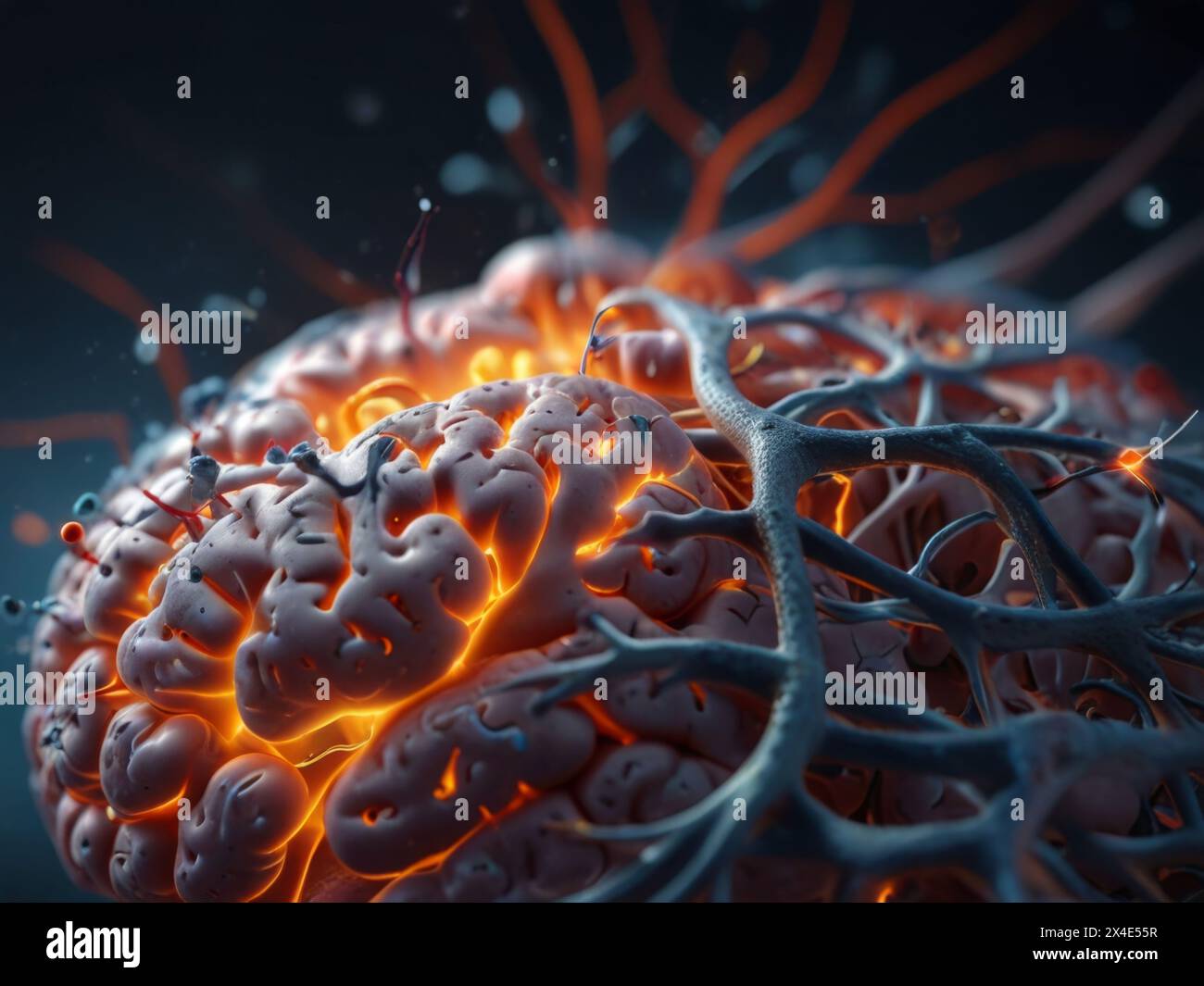 Human brain, demonstrating how neurons fire. Neuronal development ...