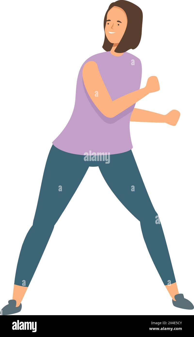 Hands moving zumba dance icon cartoon vector. Indoor cloth. Muscular ...