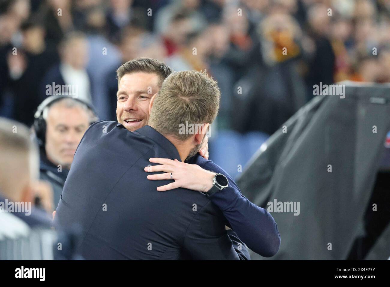 Roma, Lazio, ITALIA. 2nd May, 2024. 02/05/2024 Rome, Olympic Stadium, football match valid for the semi-final of the Europa League 2023/24 between AS Roma vs Bayer Leverkusen.In the picture: Head Coach Xabi Alonso (Credit Image: © Fabio Sasso/ZUMA Press Wire) EDITORIAL USAGE ONLY! Not for Commercial USAGE! Stock Photo