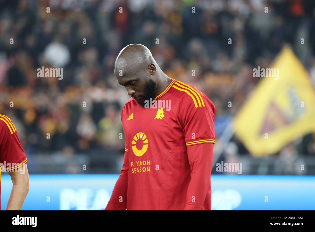 Roma, Lazio, ITALIA. 2nd May, 2024. 02/05/2024 Rome, Olympic Stadium, football match valid for the semi-final of the Europa League 2023/24 between AS Roma vs Bayer Leverkusen.In the picture: Romelu Lukaku (Credit Image: © Fabio Sasso/ZUMA Press Wire) EDITORIAL USAGE ONLY! Not for Commercial USAGE! Stock Photo