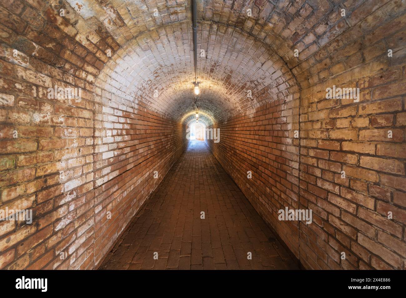 Tunnel leading to Southwest Bastion of Historic Fort Gaines, Dauphin Island, Alabama. Stock Photo