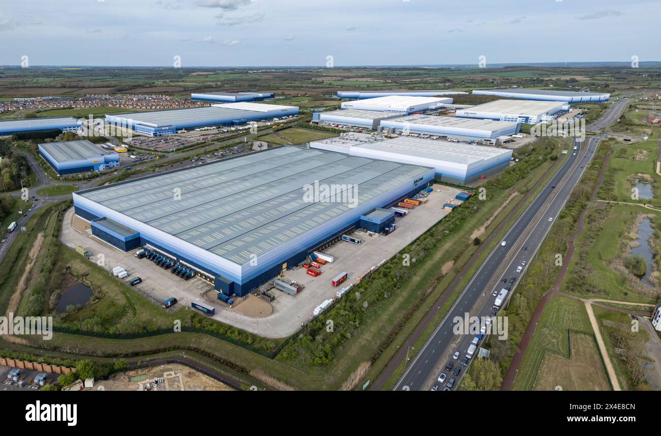 Aerial view of the John Lewis distribution centre, Magna Park, Milton