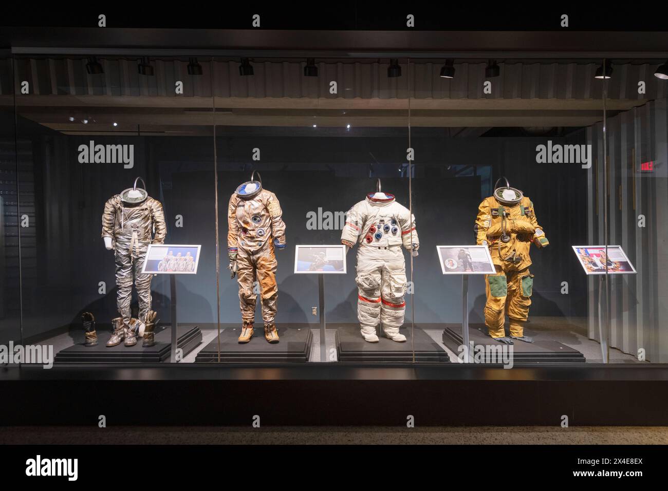 Space suit display. U.S. Space and Rocket Center, Huntsville, Alabama. Stock Photo