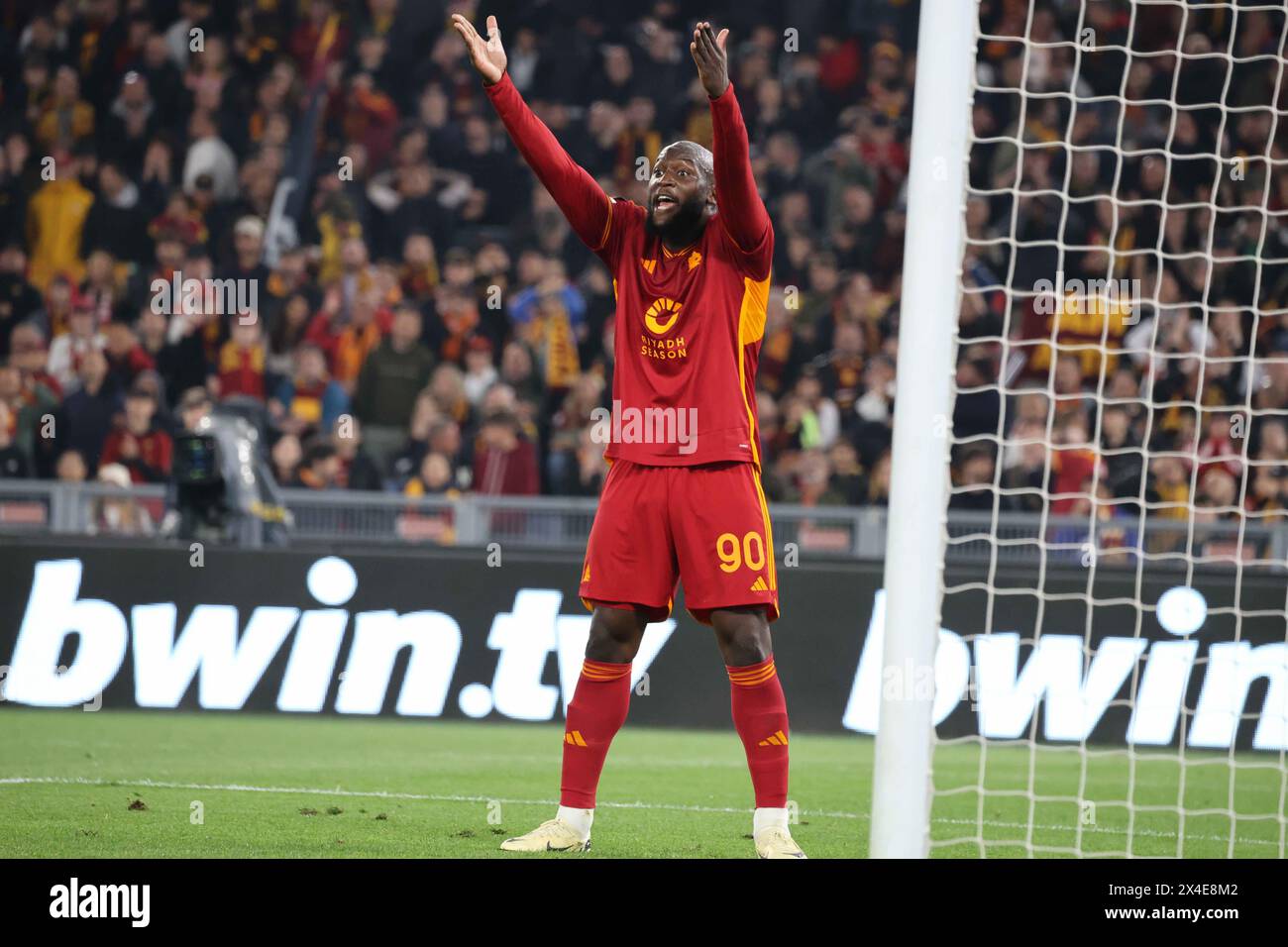 Roma, Lazio, ITALIA. 2nd May, 2024. 02/05/2024 Rome, Olympic Stadium, football match valid for the semi-final of the Europa League 2023/24 between AS Roma vs Bayer Leverkusen.In the picture: Romelu Lukaku (Credit Image: © Fabio Sasso/ZUMA Press Wire) EDITORIAL USAGE ONLY! Not for Commercial USAGE! Stock Photo