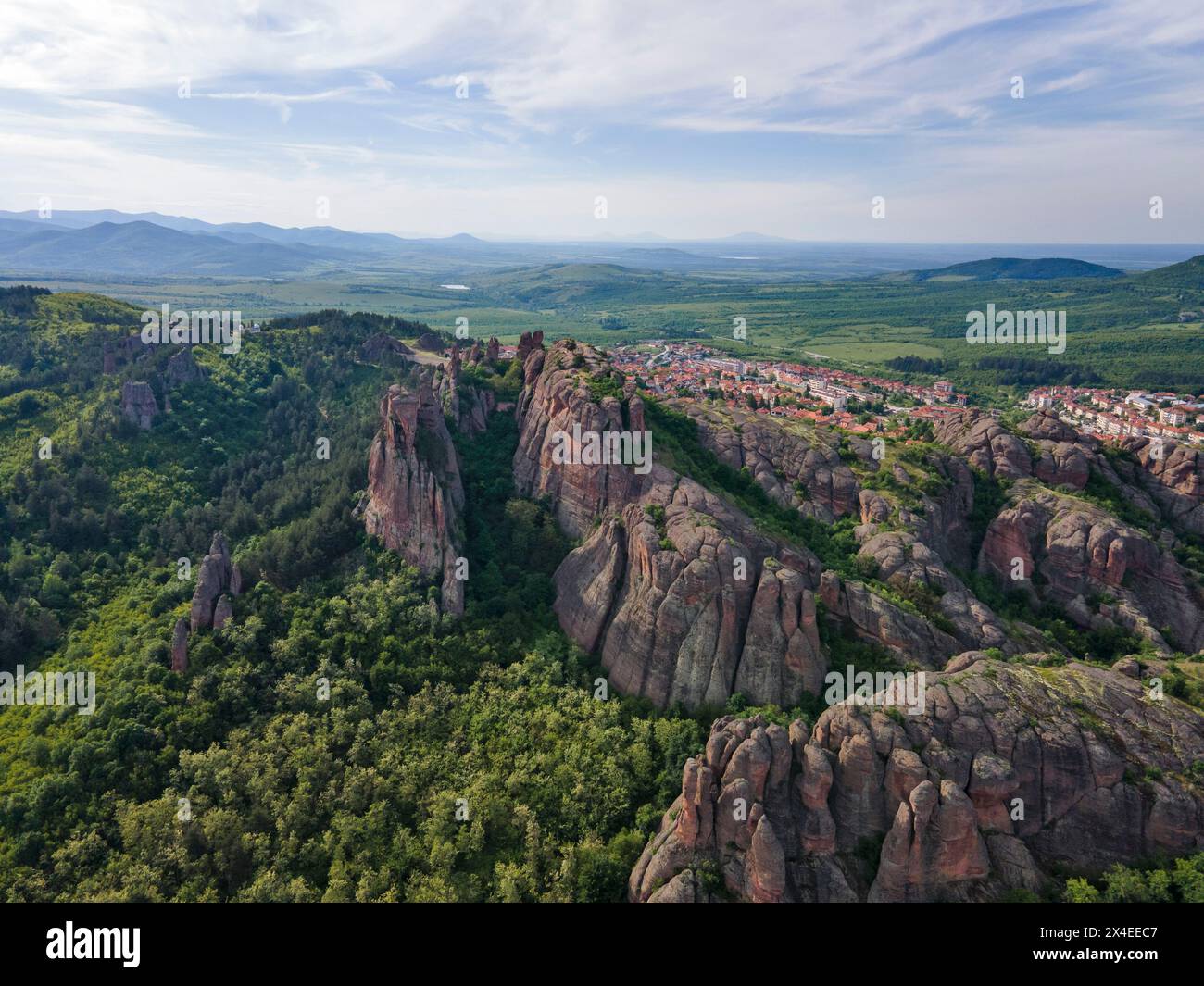 Aerial view of Belogradchik Rocks, Vidin Region, Bulgaria Stock Photo ...