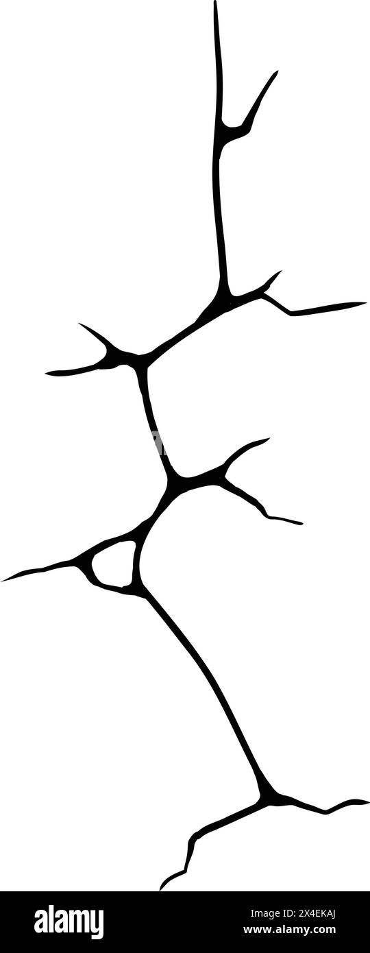 Dry crack. Ground hole crack, cracked craquelure and damaged wall