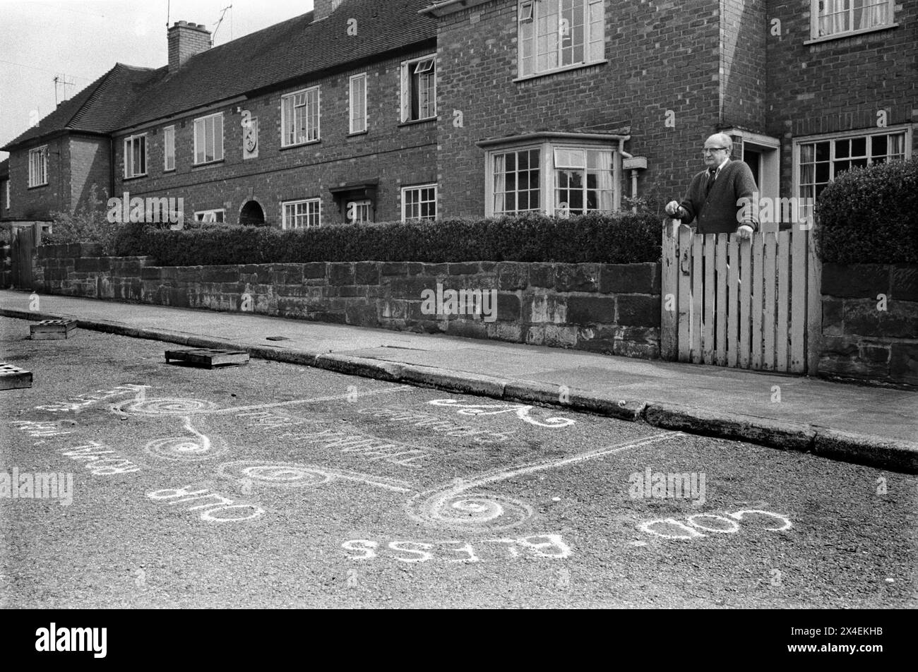 Royal May Day Knutsford, Cheshire, England. 1973. Sand Painting out