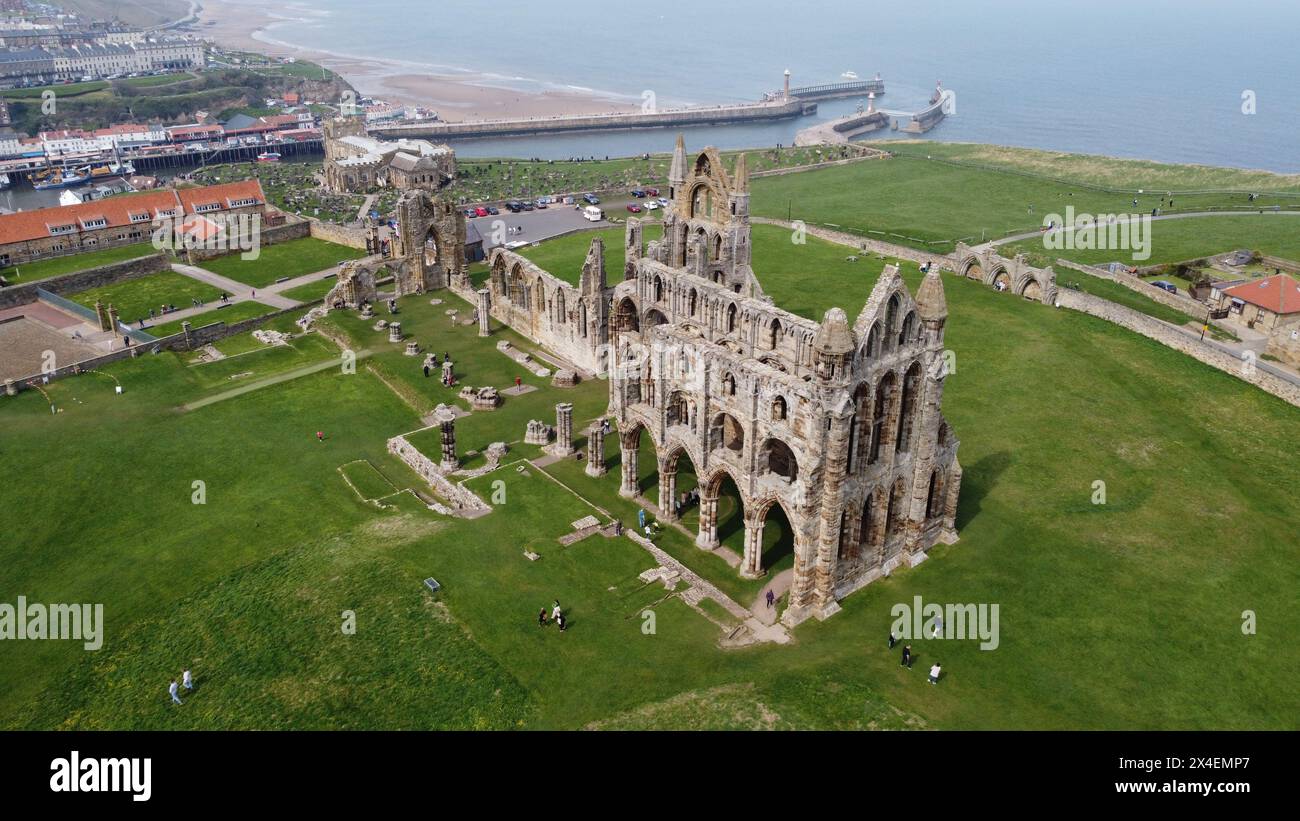 The Dracula Whitby Abbey in North Yorkshire, England Stock Photo