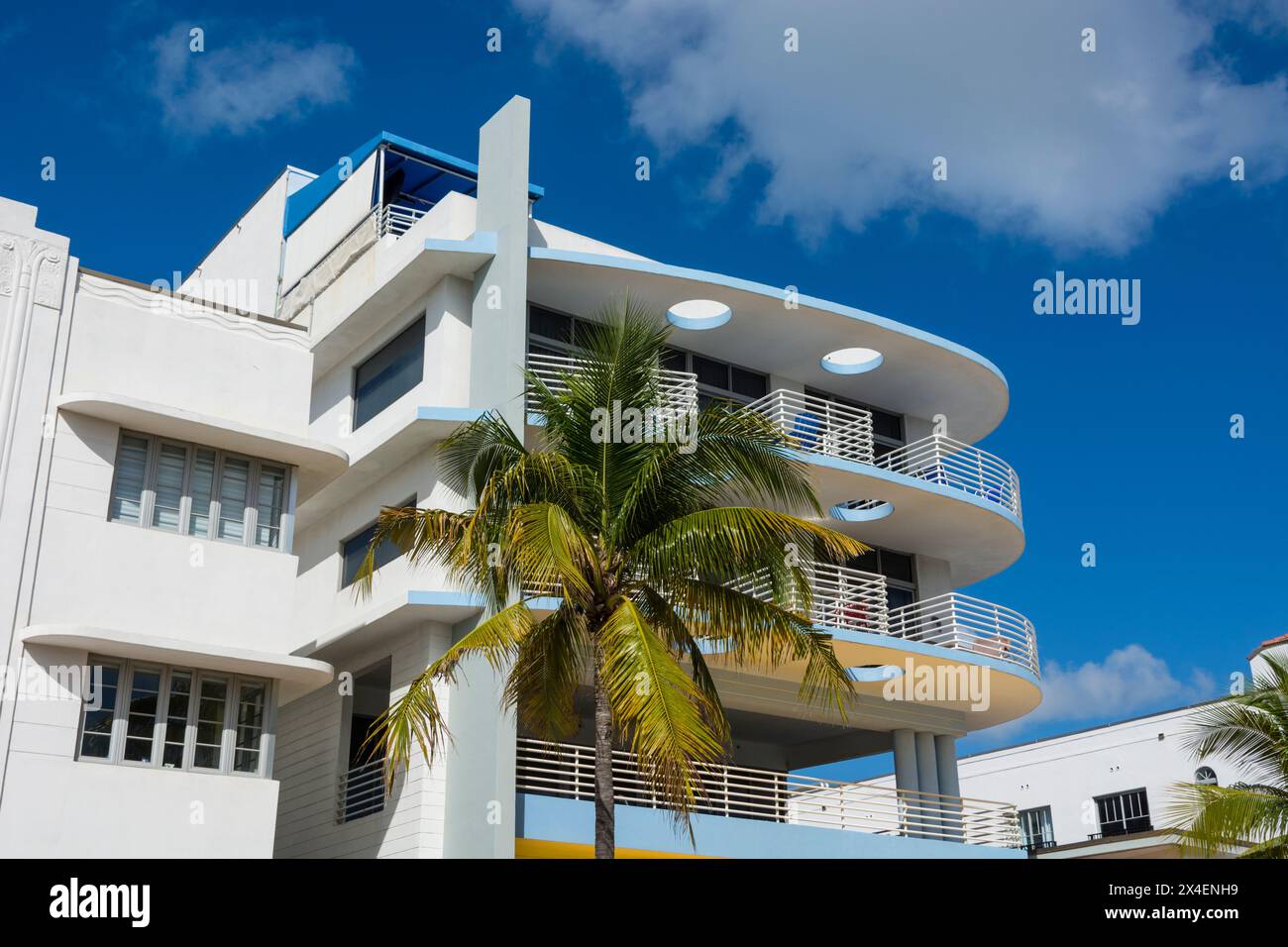 Detail of a building on Ocean Drive. South Beach, Miami Beach, Florida. (Editorial Use Only) Stock Photo