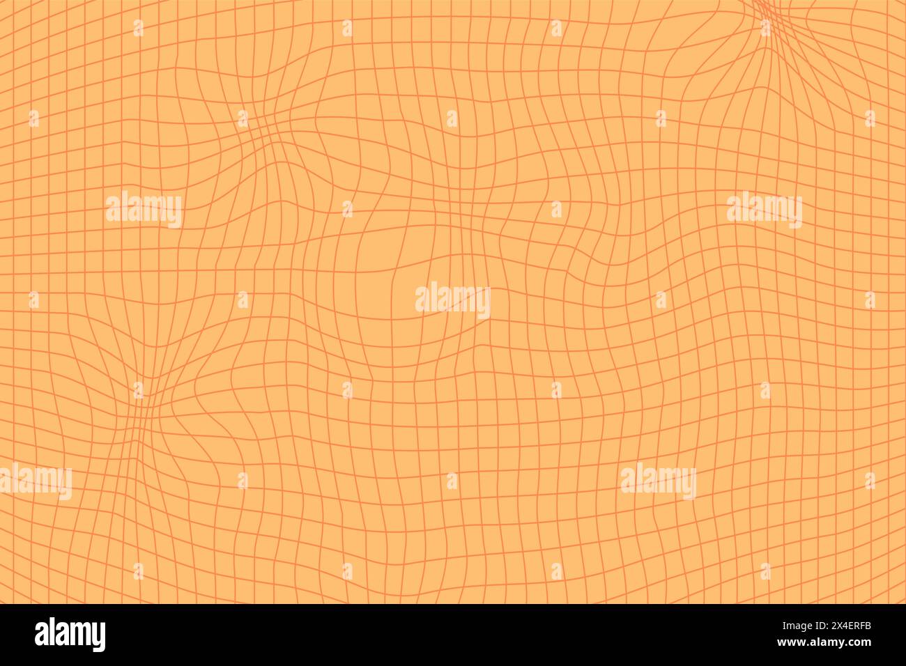 Orange retro psychedelic checkerboard pattern. Groovy funky textures. Stock Vector