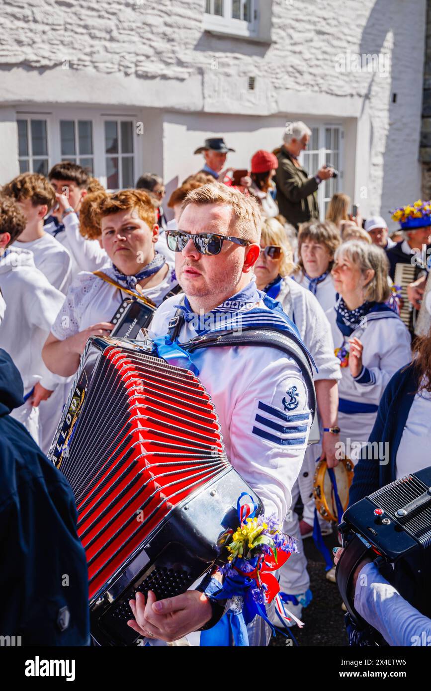 Blue Ribbon accordion players parade through the streets for the 'Obby