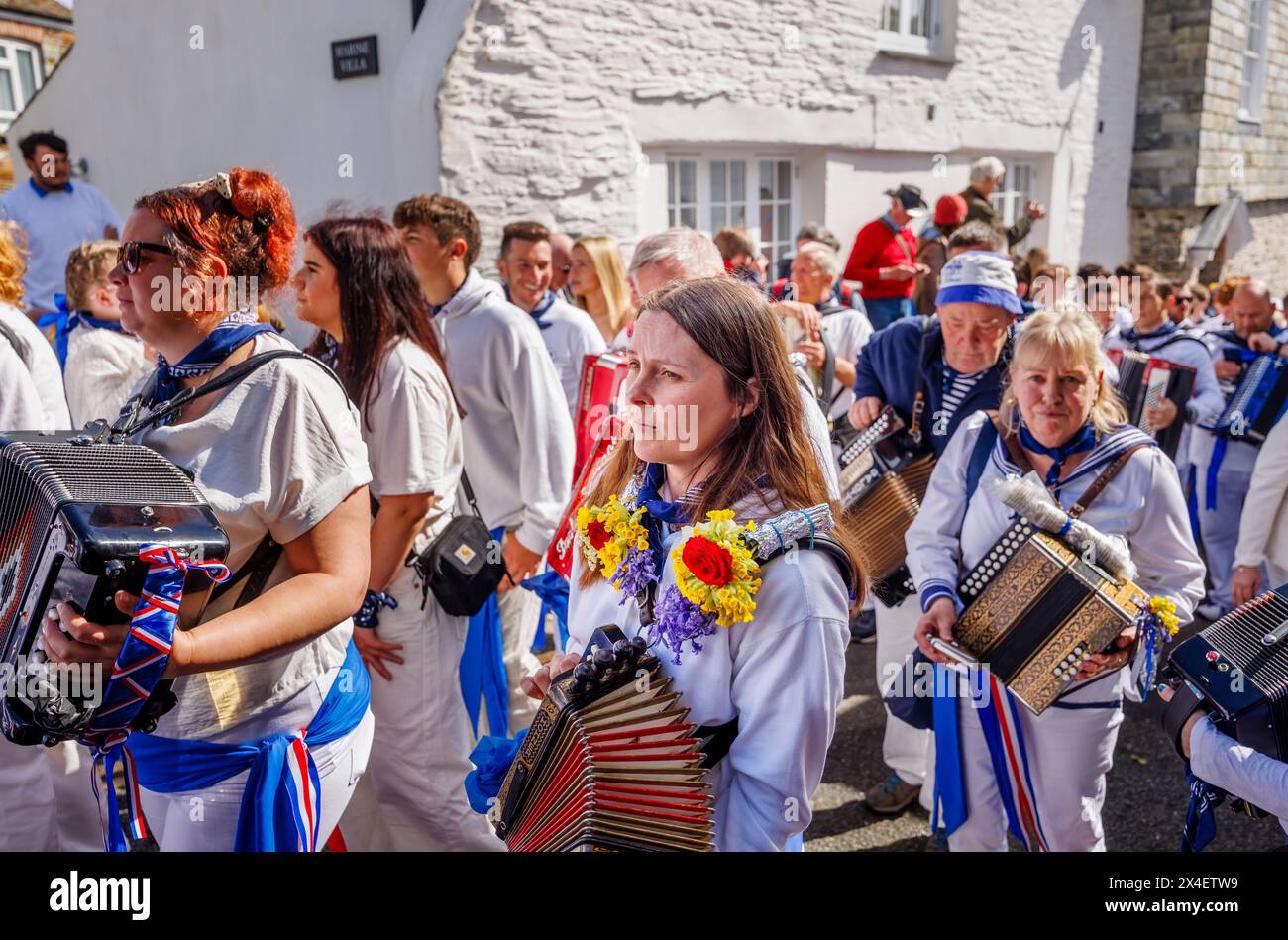 Blue Ribbon accordion players parade through the streets for the 'Obby