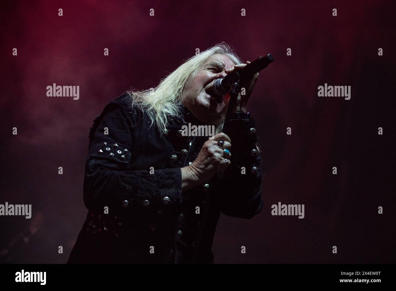 LONDON, ENGLAND: Uriah Heep and Saxon support Judas Priest at Wembley Arena. Featuring: Bill Byford Where: London, United Kingdom When: 21 Mar 2024 Credit: Neil Lupin/WENN Stock Photo