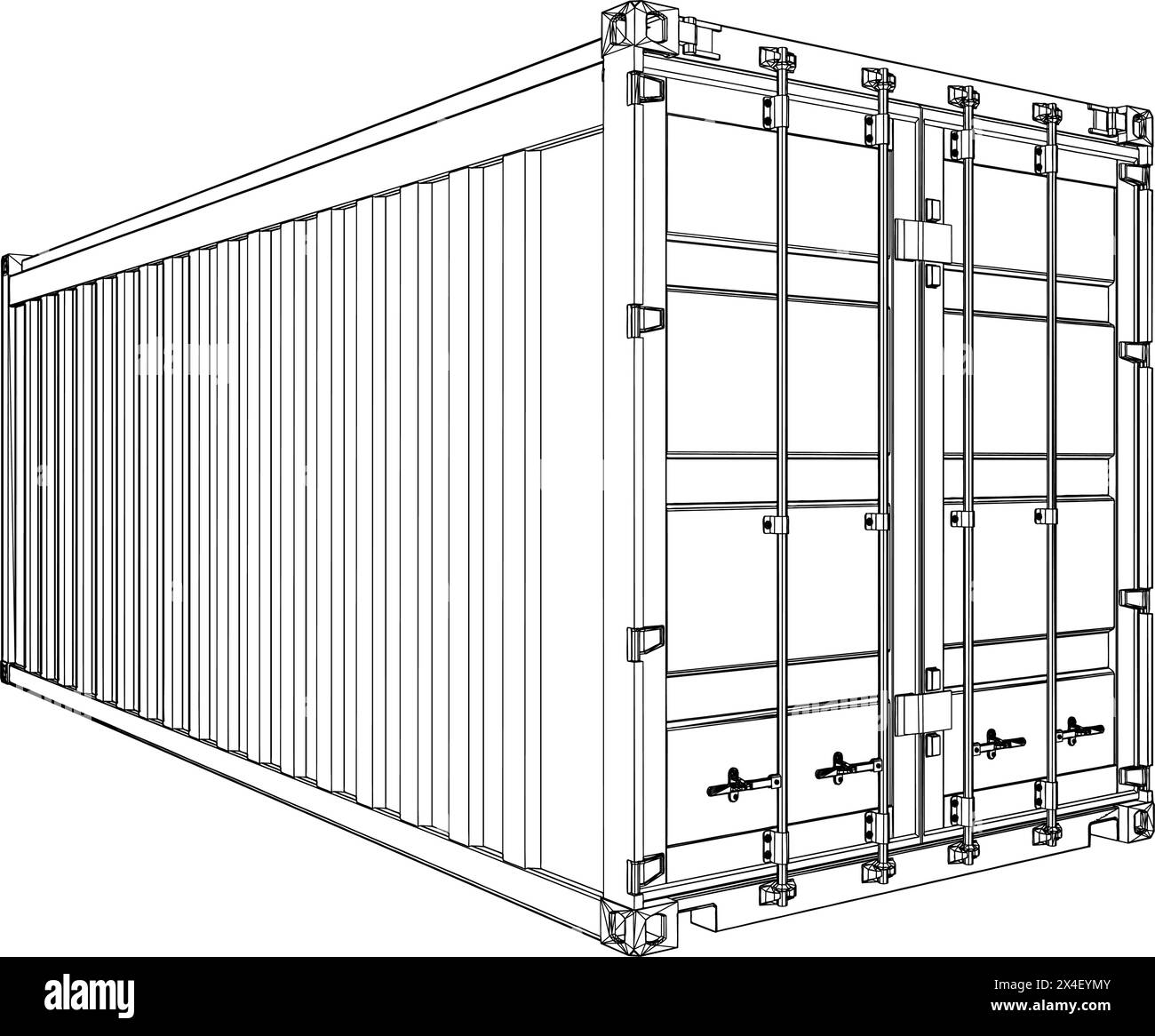 Shipping Container Vector. Illustration Isolated On White Background. Stock Vector