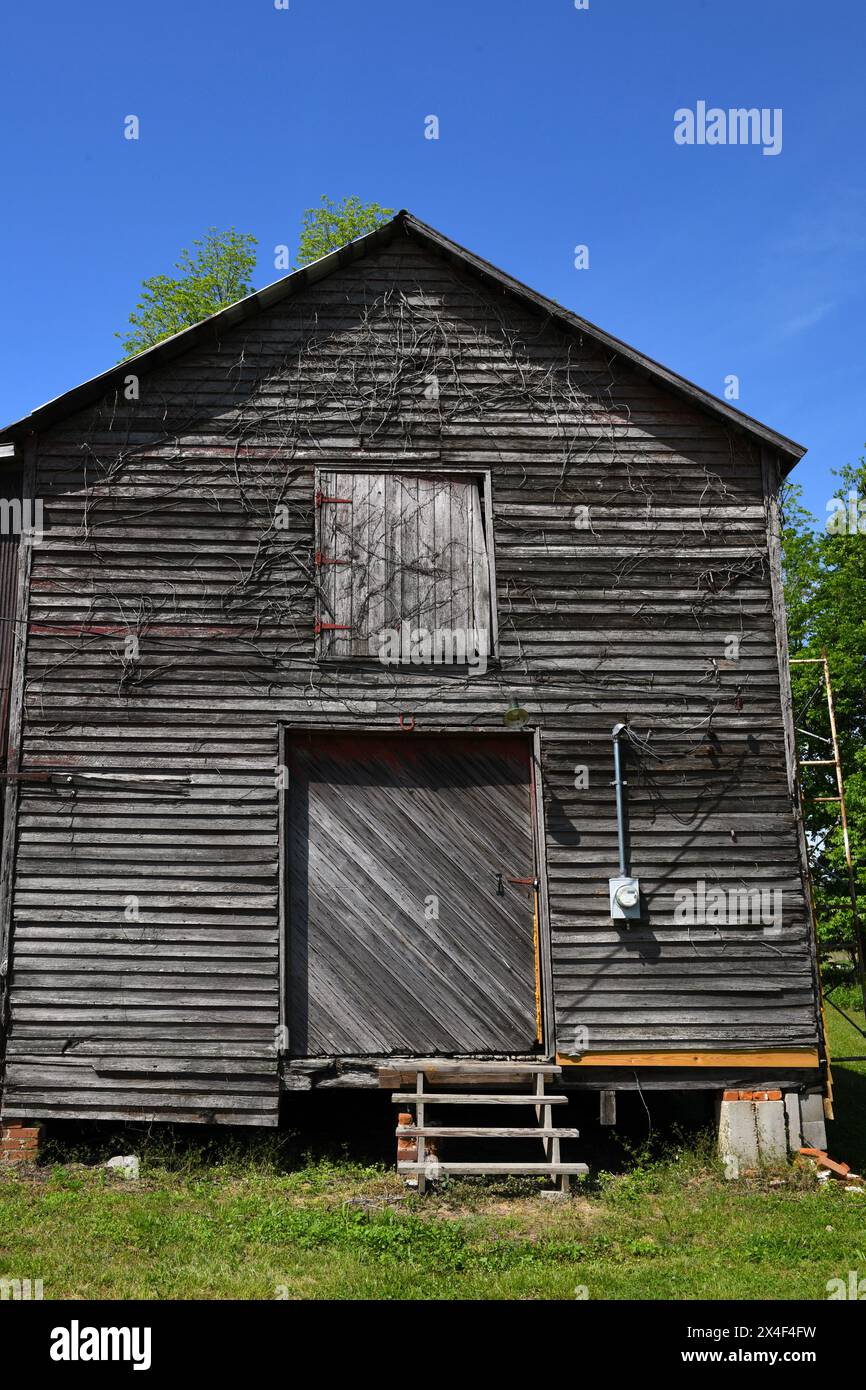 An old barn being restored in Nitta Yuma, Mississippi. Stock Photo