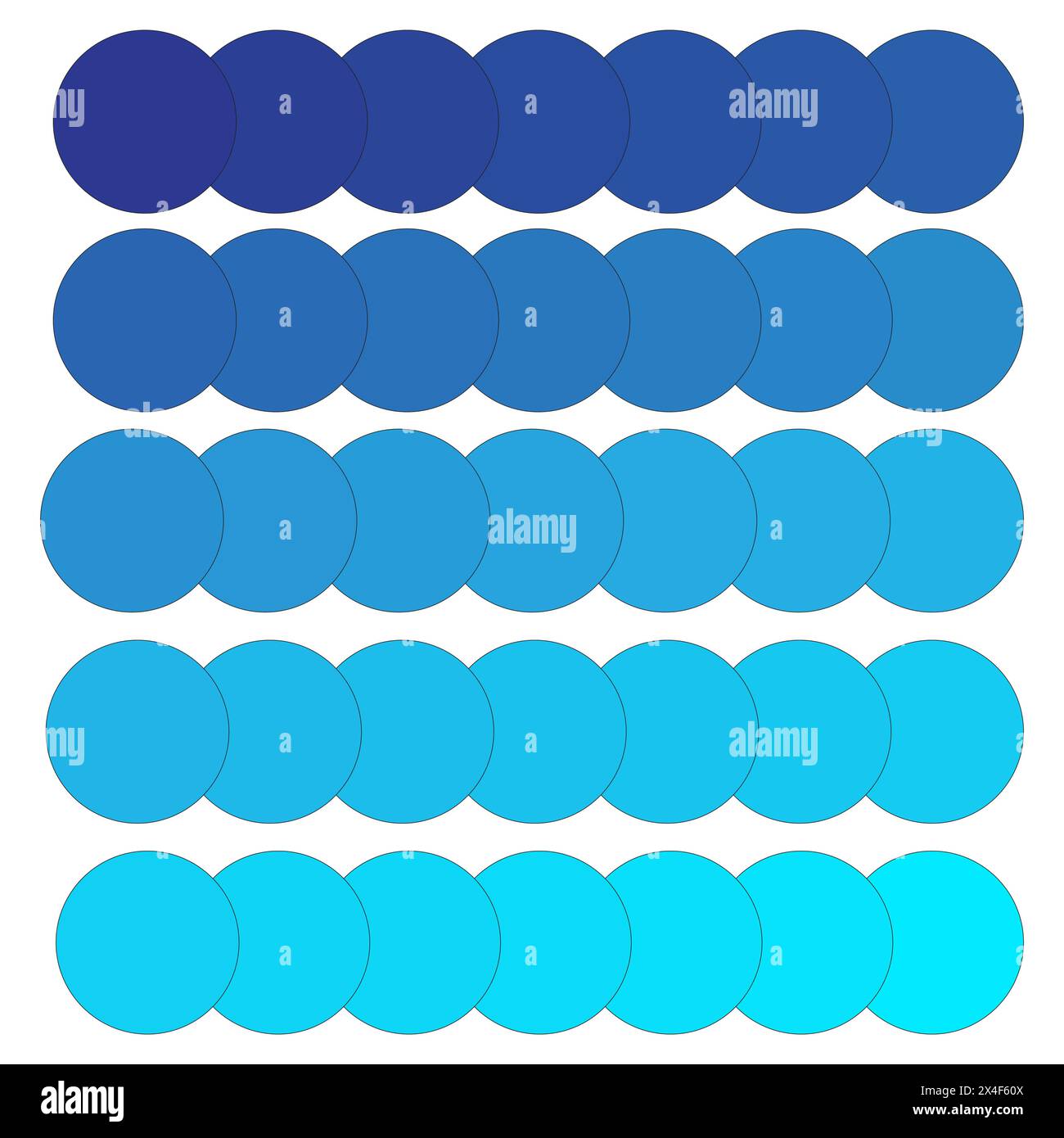 Blue gradient circles. Various shades of blue. Vector color palette ...