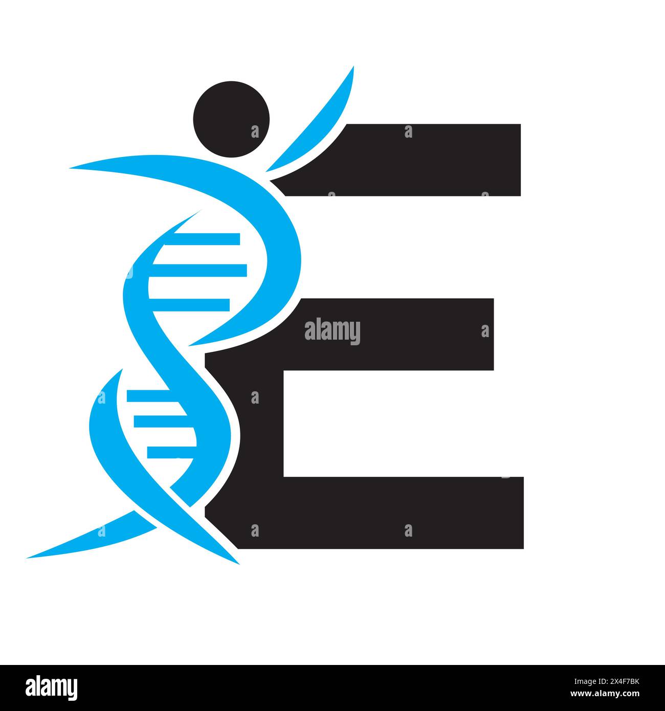 Letter E DNA Logo With Human Symbol. DNA Cell Icon. Health Care Sign ...