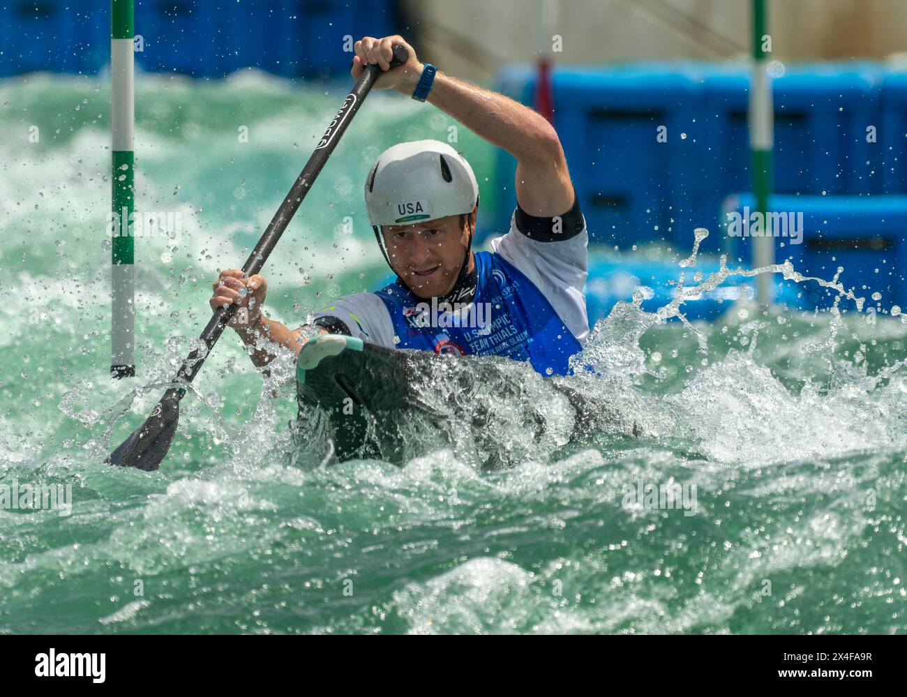 April 26, 2024: Zachary Lokken (51) during US Olympic Mens Canoe Team Trials at Riversport in Oklahoma City, OK. Stock Photo