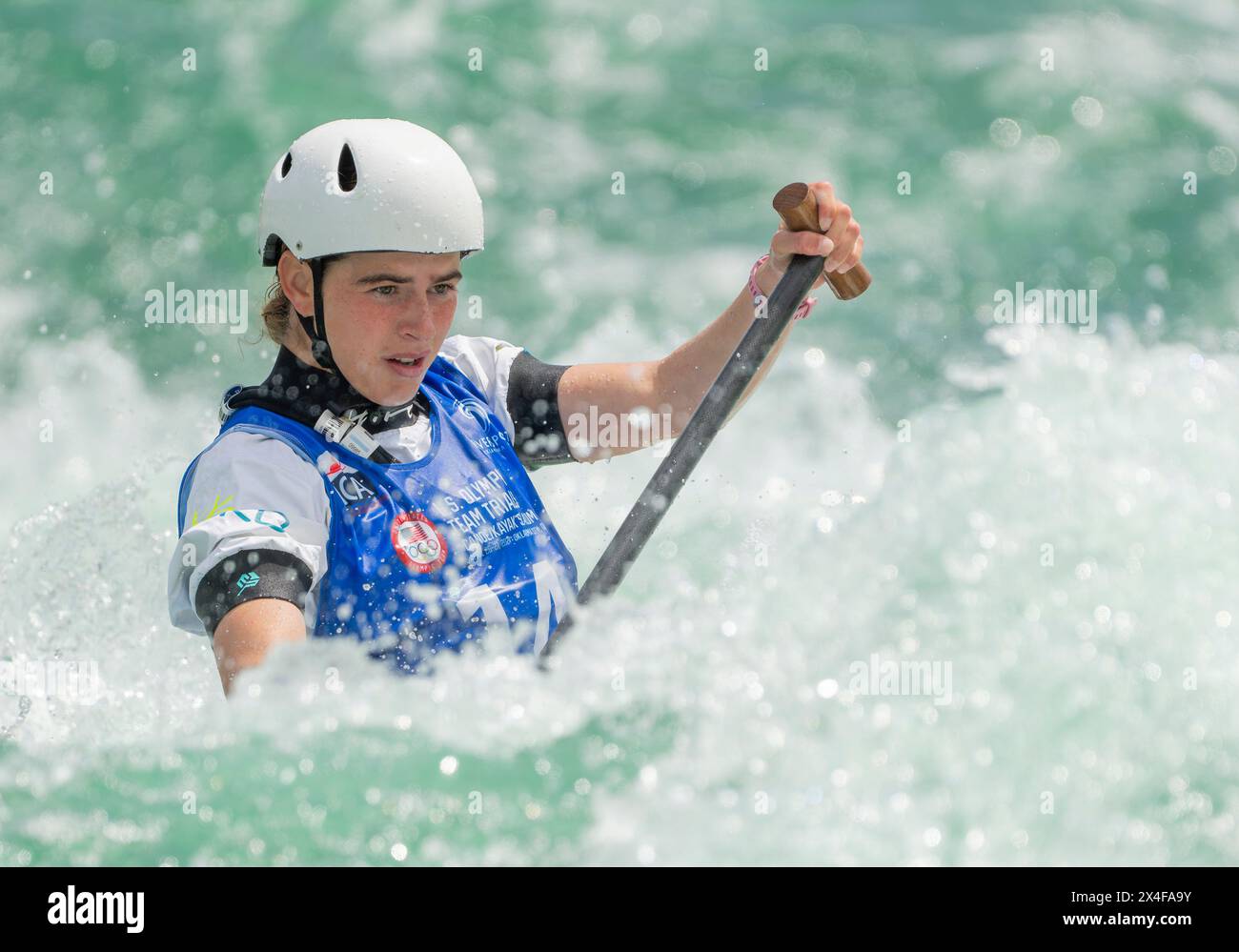 April 26, 2024: Marcella Altman (14) during US Olympic Womens Canoe Team Trials at Riversport in Oklahoma City, OK. Stock Photo