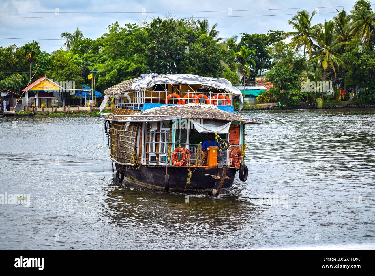 Kerala (India) Alappuzha Boat House Stock Photo