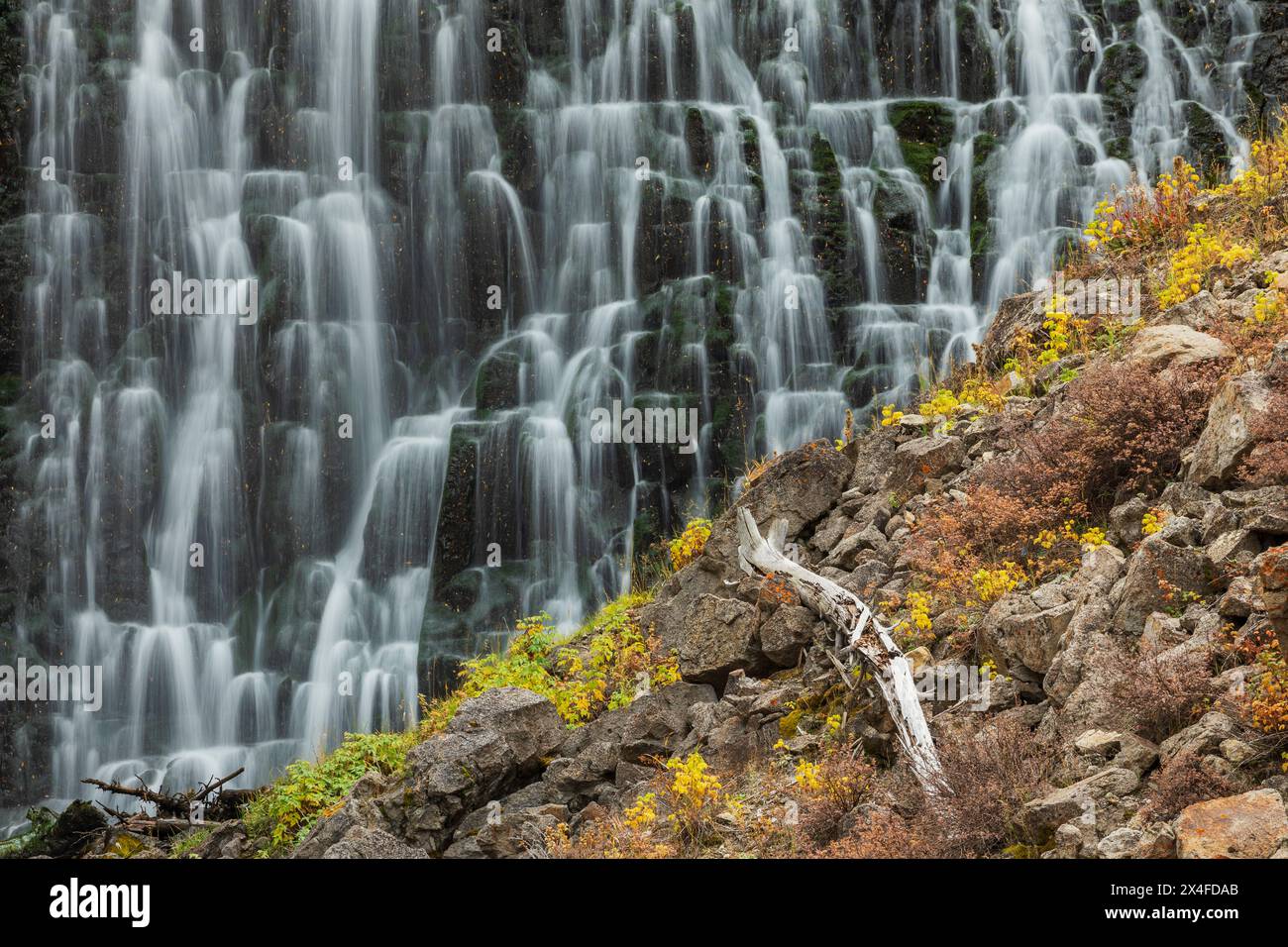 Autumn waterfalls, USA, Wyoming Stock Photo