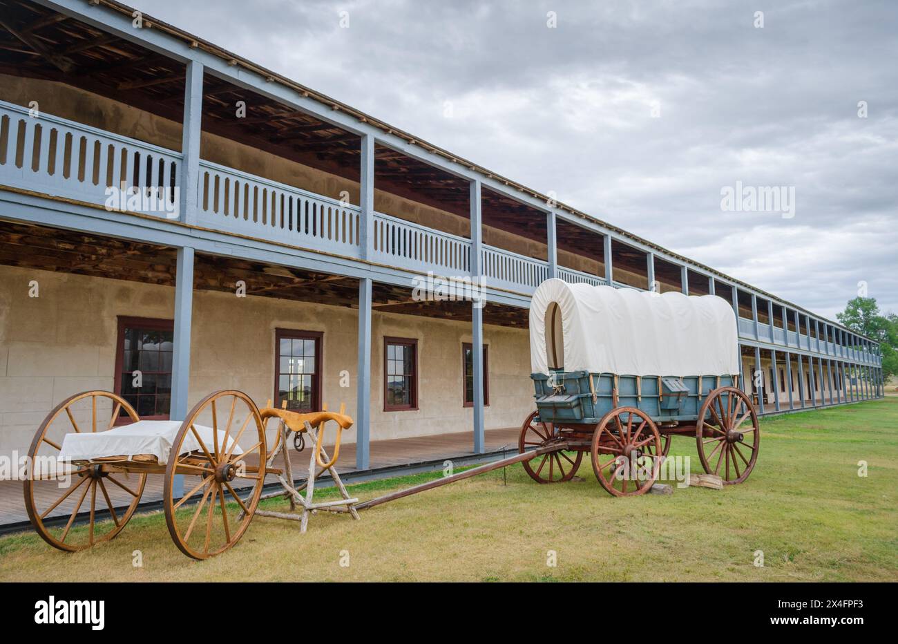 The old cavalry barracks at Fort Laramie National Historic Site, Trading Post, Diplomatic Site, and Military Installation in Wyoming, USA Stock Photo