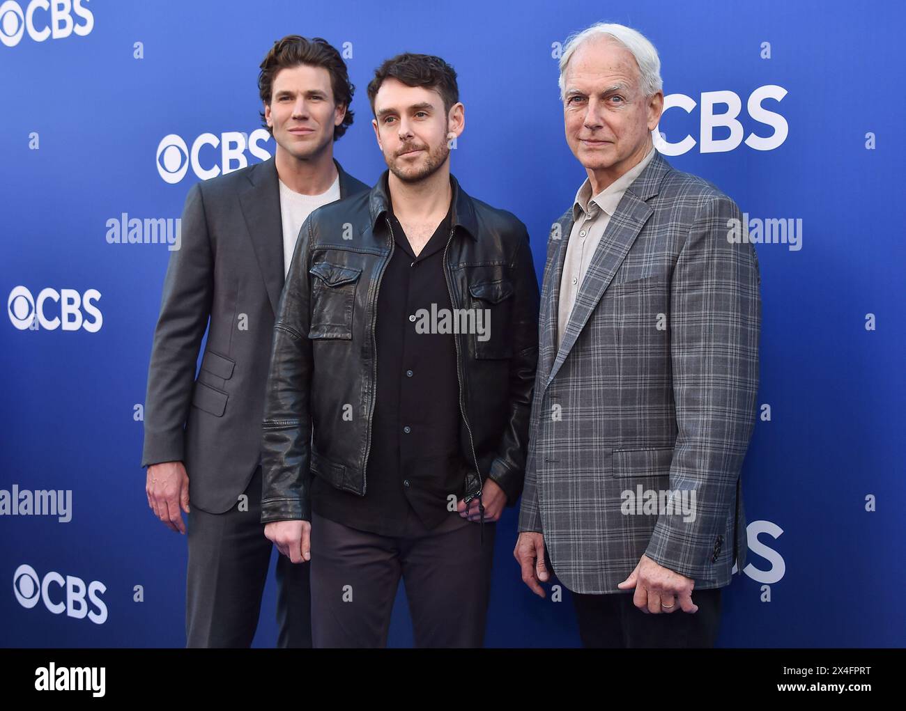 Hollywood, USA. 02nd May, 2024. Austin Stowell, Sean Harmon and Mark Harmon arriving to the CBS 2024-2025 Fall Schedule Celebration held at Paramount Studios on May 2, 2024 in Hollywood, Ca. © Lisa OConnor/AFF-USA.com Credit: AFF/Alamy Live News Stock Photo