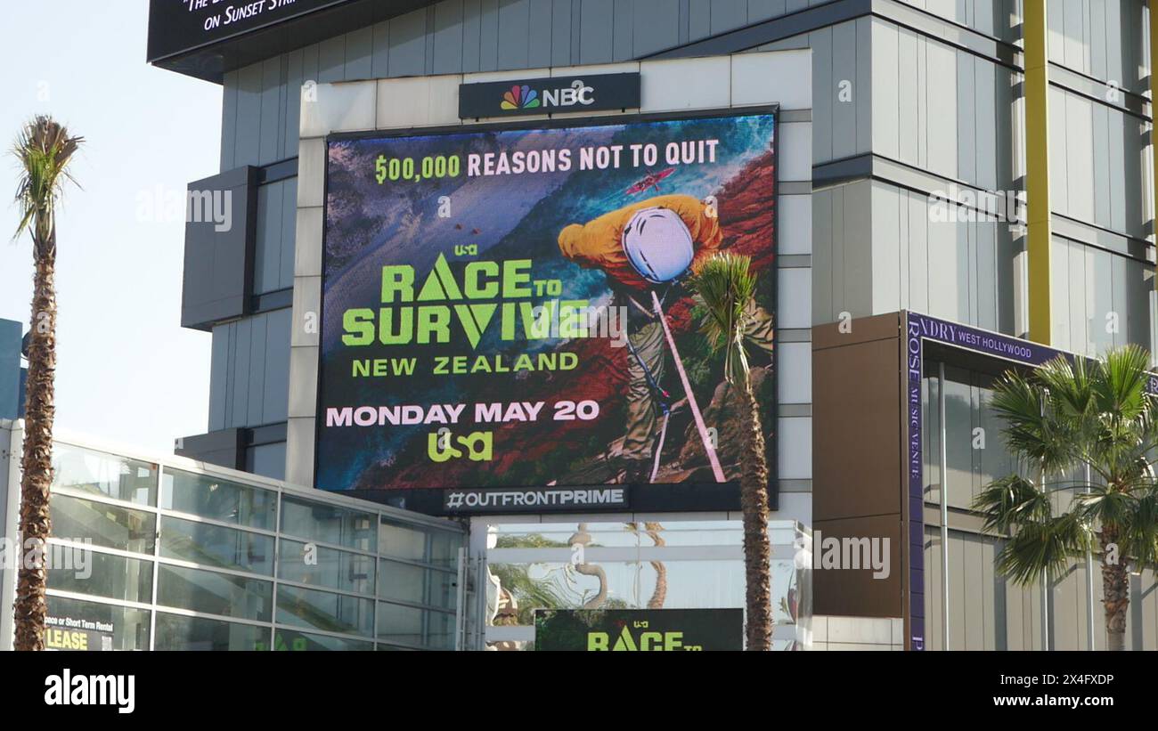 The Rac Billboard Los Angeles, California, USA 2nd May 2024 Race to Survive New Zealand ...