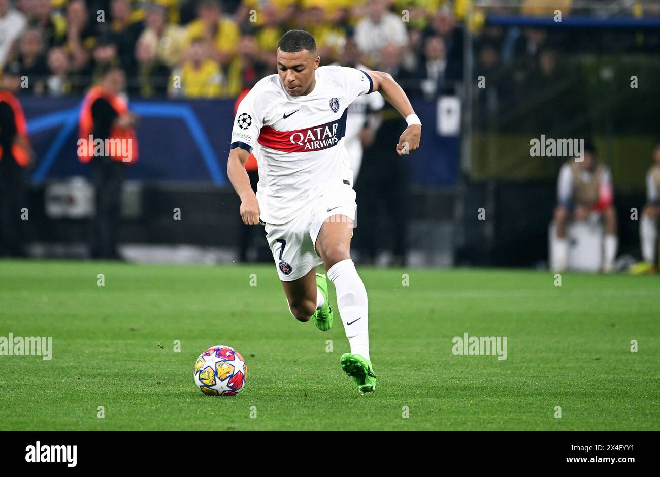 Football, Champions League, Germany, semi-final first leg, Signal Iduna Park Dortmund: Bor. Dortmund - Paris St. Germain; Kylian Mbappe (PSG) Stock Photo