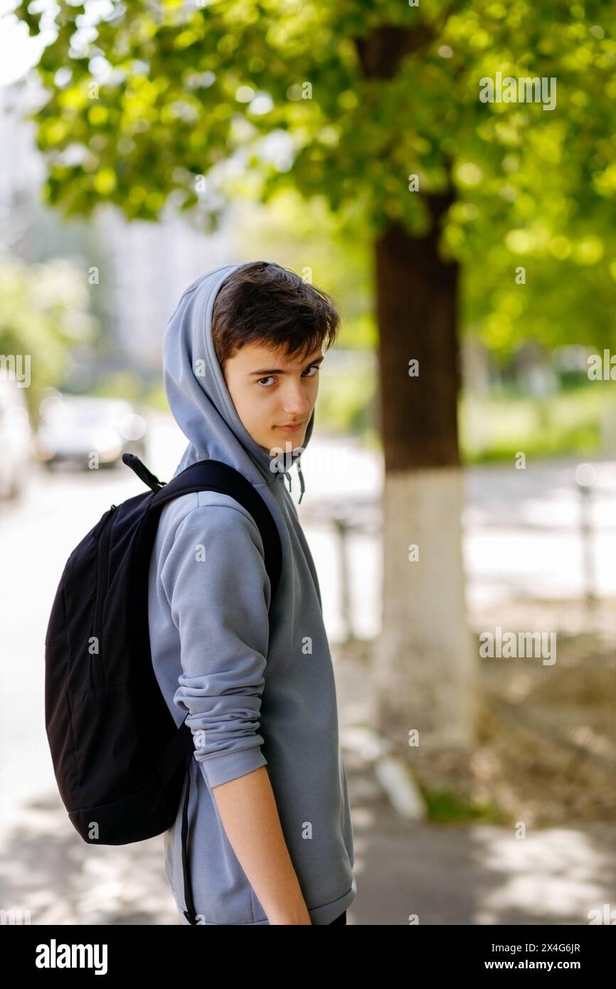 Portrait of adolescent in casual clothes Stock Photo