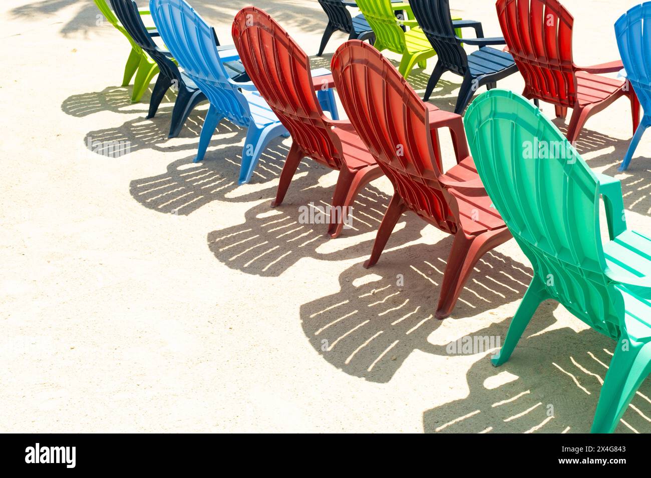 Colorful Adirondack Chairs Sand Key West Florida Beach Summer Stock Photo Alamy