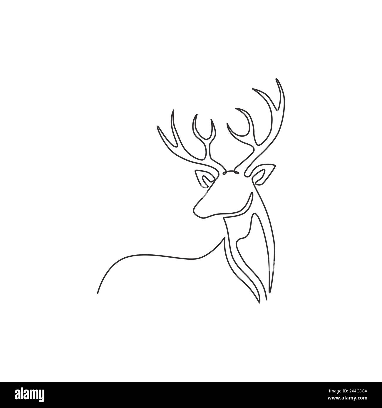 Single continuous line drawing of elegance cute deer for national zoo