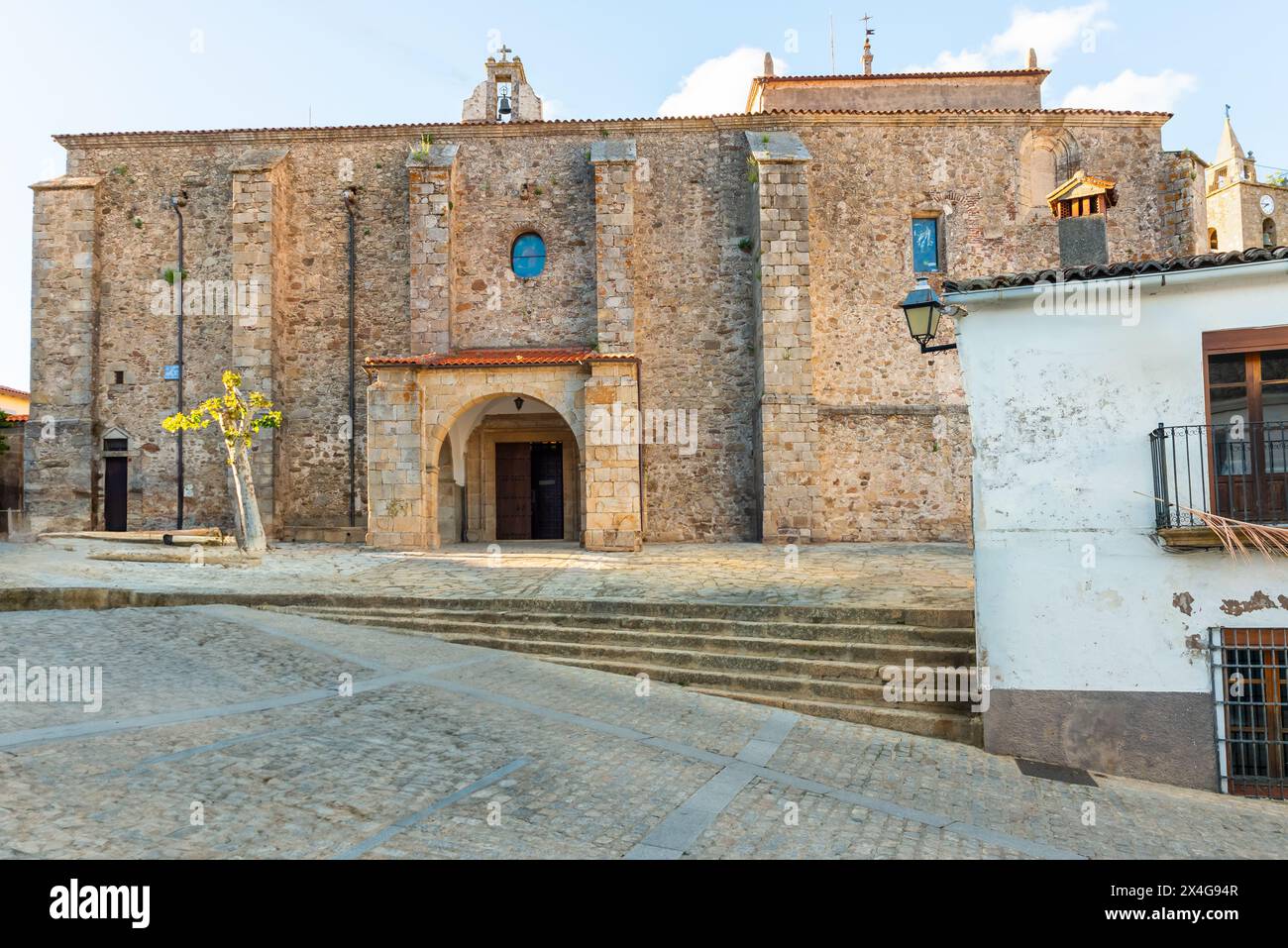 San Mateo Parish in Montanchez, Cáceres, Extremadura, Spain Stock Photo