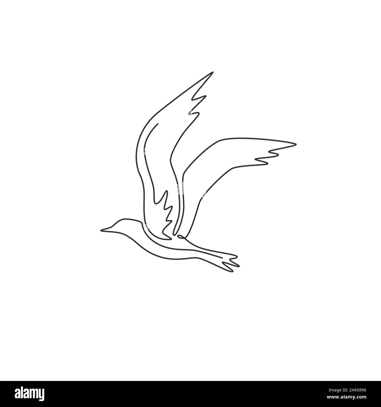 One continuous line drawing of beauty seagull for marine company logo ...