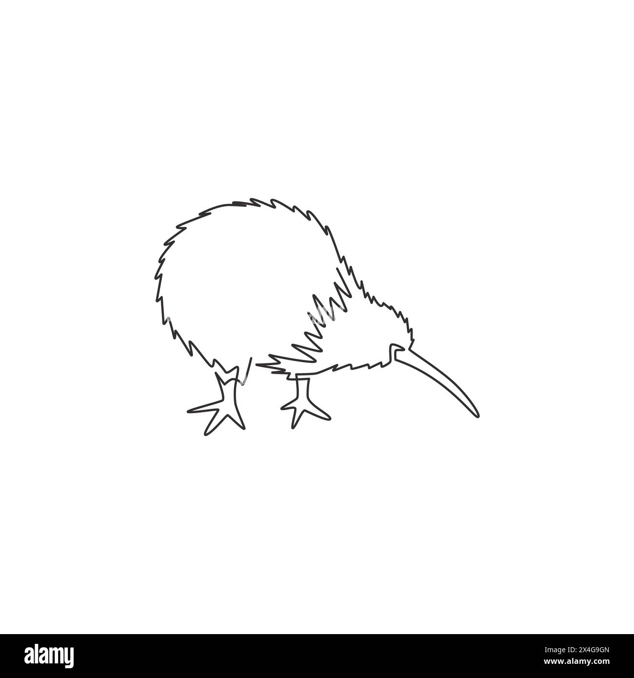 One continuous line drawing of little kiwi bird for city zoo identity