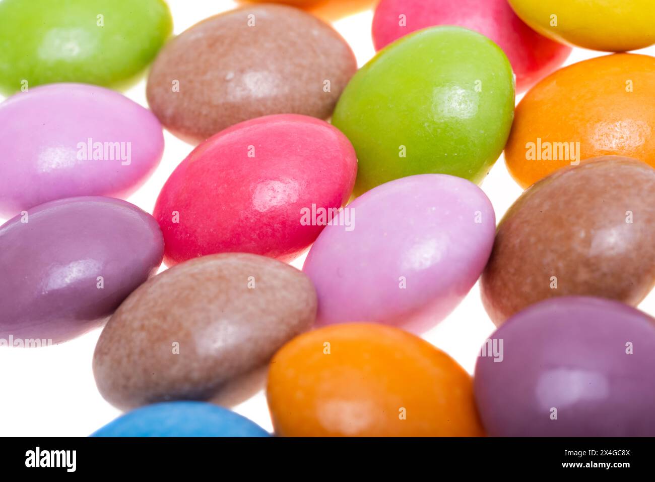chocolate colored buttons isolated on white background Stock Photo